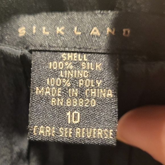 Silkland 100% Silk Black Ruffled Skirt With Bow Details Size 10 - Picture 6 of 6